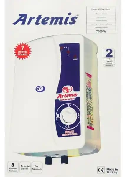 Artemis Elektrikli Şohben 7500 W Hızlı ve Güvenilir Sıcak Su Çözümü