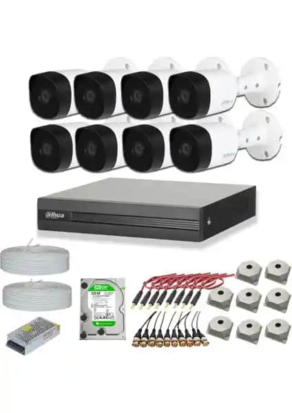 Dahua 2MP 8 Kameralı Dış Ortam Güvenlik Sistemi Güvenlik ve Dayanıklılık Sunar