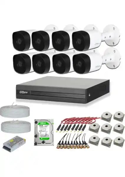 Dahua 2MP 8 Kameralı Dış Ortam Güvenlik Sistemi Güvenlik ve Dayanıklılık Sunar