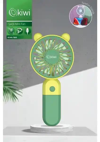 Kiwi Kfan-7603 Ultra Sessiz Telefon Tutucu ve Vantilatör Yaz Aylarının Vazgeçilmezi