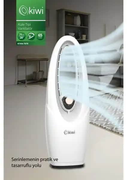 Kiwi KFAN-7670 Ayarlanabilir Hızlı Salınım Fonksiyonlu Kule Tipi Vantilatör Özellikleri