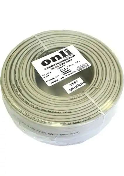 Onli 2+1 0.22mm CCTV Kamera Kablosu 100m - Güvenilir Güvenlik Çözümü
