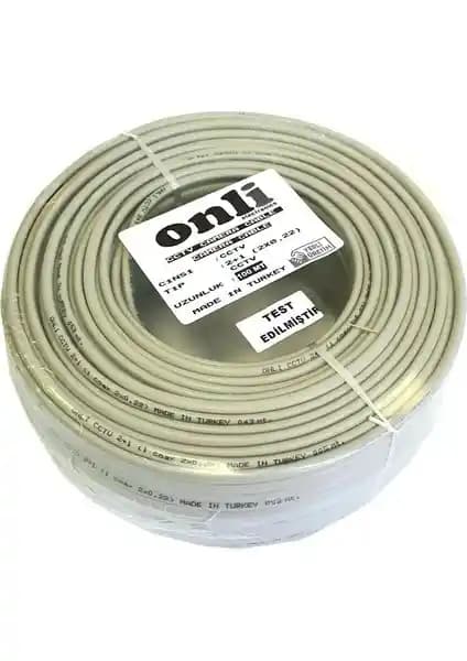 Onli 2+1 0.22mm CCTV Kamera Kablosu 100m - Güvenilir Güvenlik Çözümü