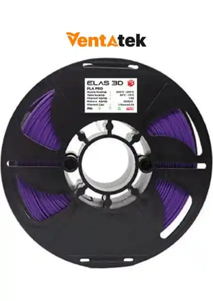 Elas 3D Mor PLA Pro Filament - 1.75 mm, 1 kg, Yüksek Dayanıklılık ve Isı Direnci
