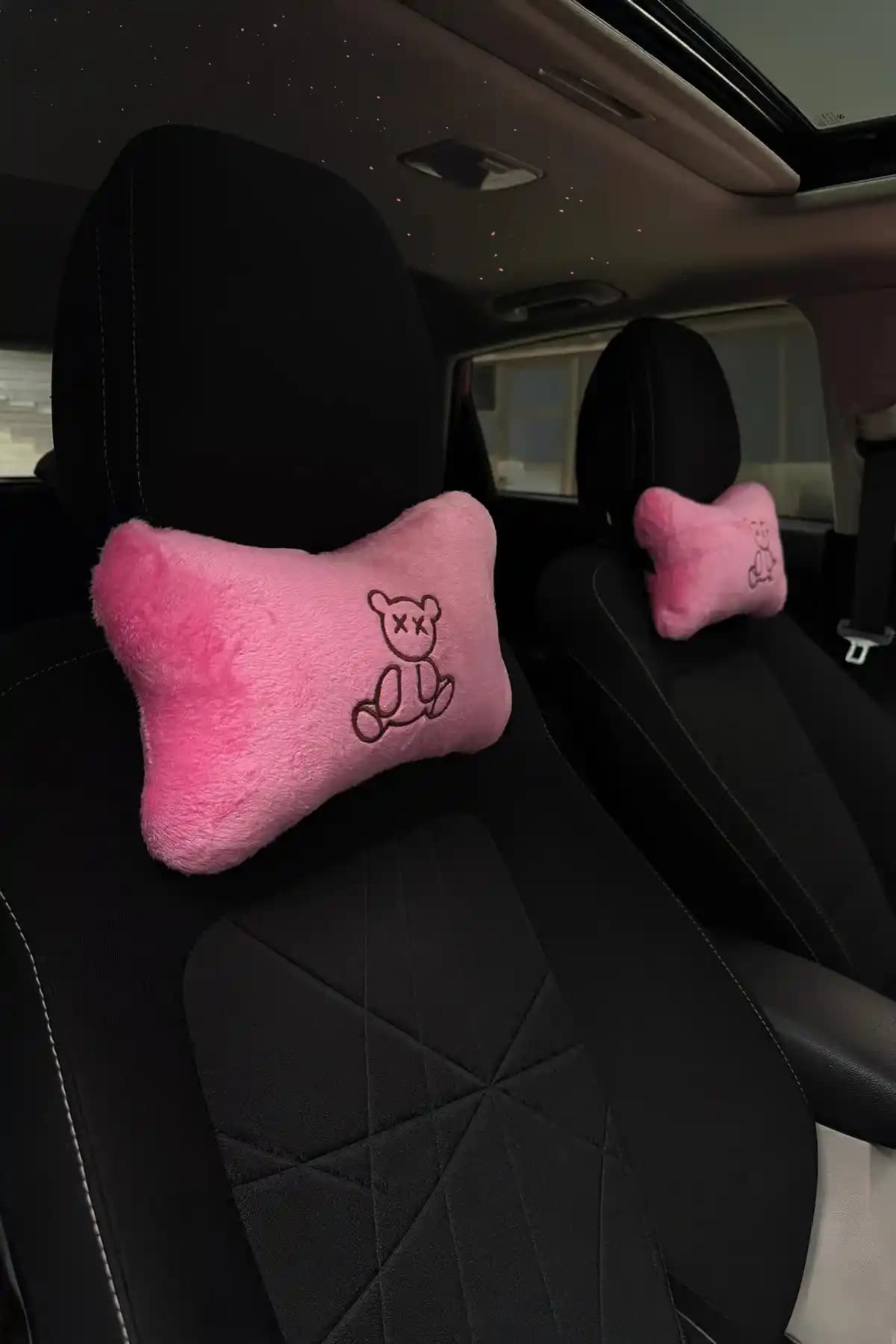 KidHug Nakışlı Ortopedik Boyun Yastığı 2'li Set ile Araçta Konfor ve Destek