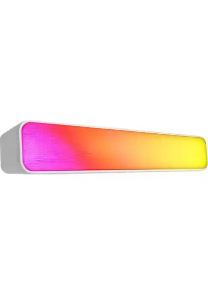 Mikado MD-SBT25 Beyaz RGB Oyuncu Soundbar: 10W Ses, Bluetooth 5.0 ve Çoklu Bağlantı