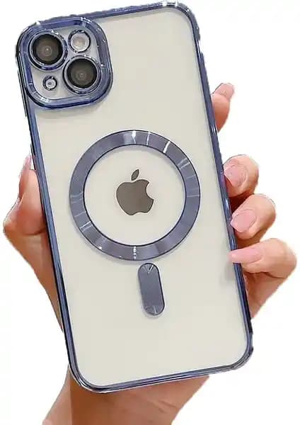 MobaxAksesuar iPhone 13 Kılıf Magsafe Kamera Lensli Şeffaf Silikon Koruma