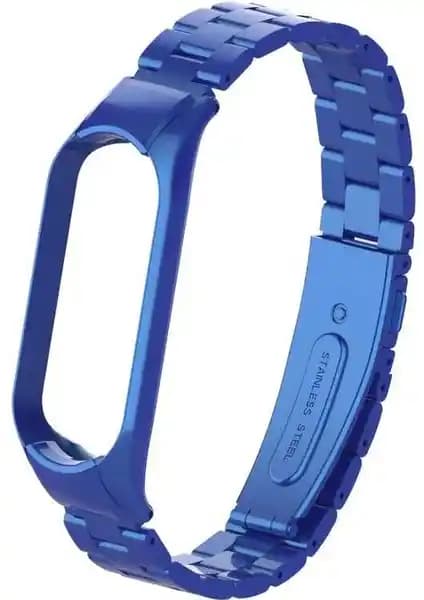 MobaxAksesuar Xiaomi Mi Band 5 için Klipsli Metal Kordon 04 Lacivert - Şık ve Dayanıklı