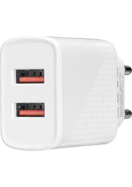 S-Link SL-EC50L 5V 2400mA Lightning Kablolu Çift USB Çıkışlı iPhone Hızlı Şarj Adaptörü