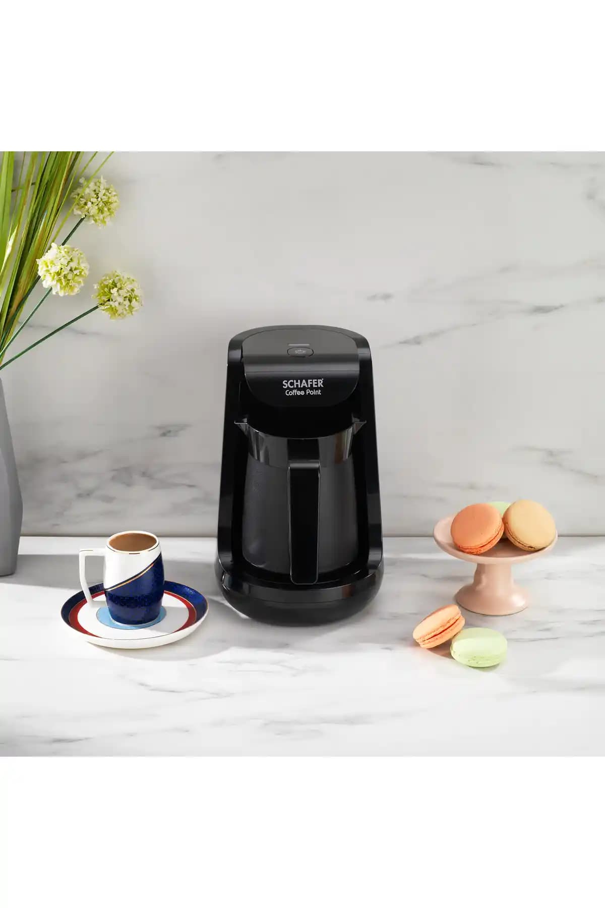 Schafer Coffee Point Siyah Türk Kahve Makinesi ile Geleneksel Kahve Keyfi ve Modern Teknoloji