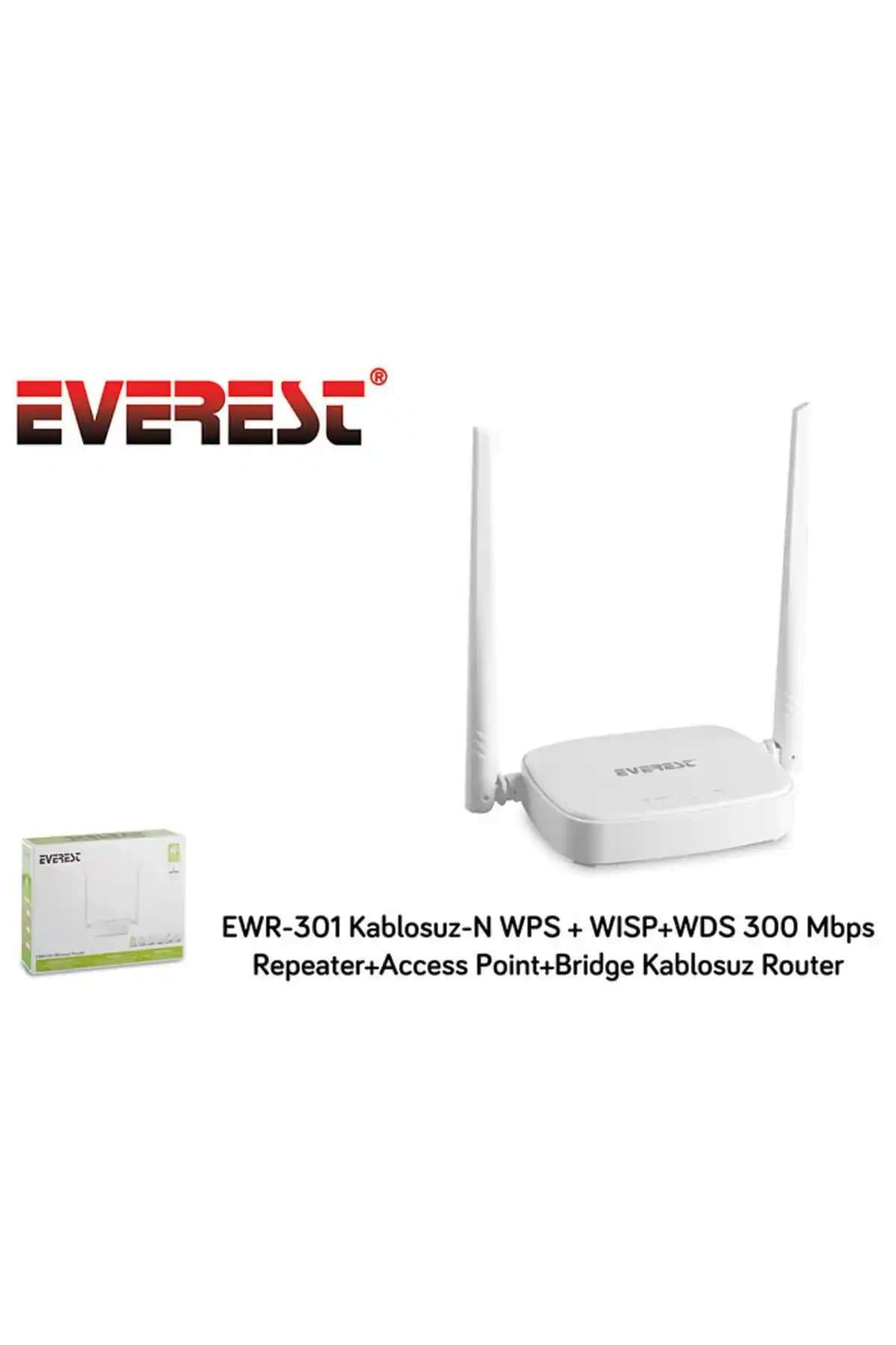 Everest EWR-301 300 Mbps İç Mekan Kablosuz Erişim Noktası ve Repeater