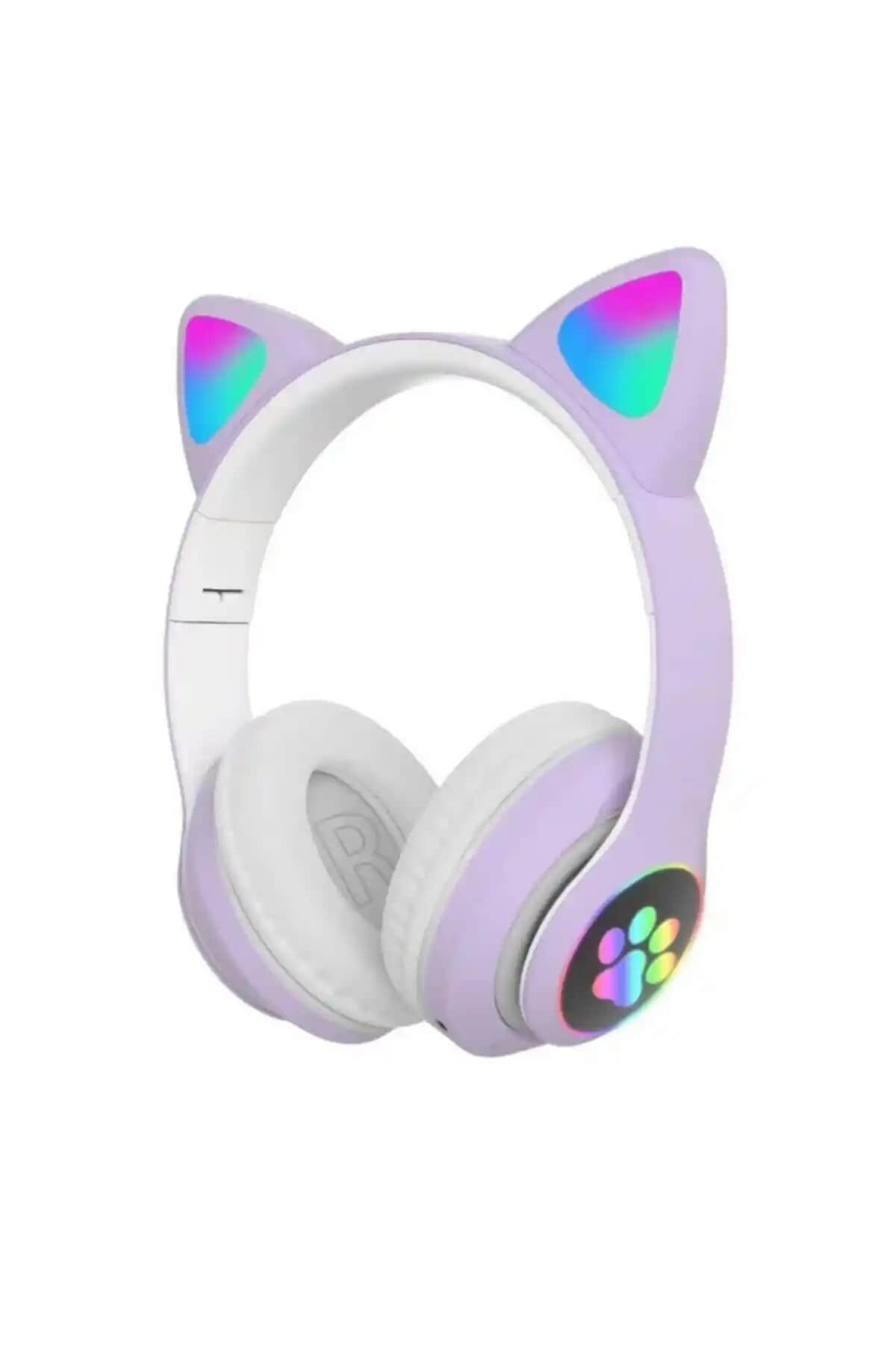 MOBAX Lila Bluetoothlu Işıklı Oyuncu Kulaklığı Çocuklar ve Gençler İçin Şık ve Fonksiyonel