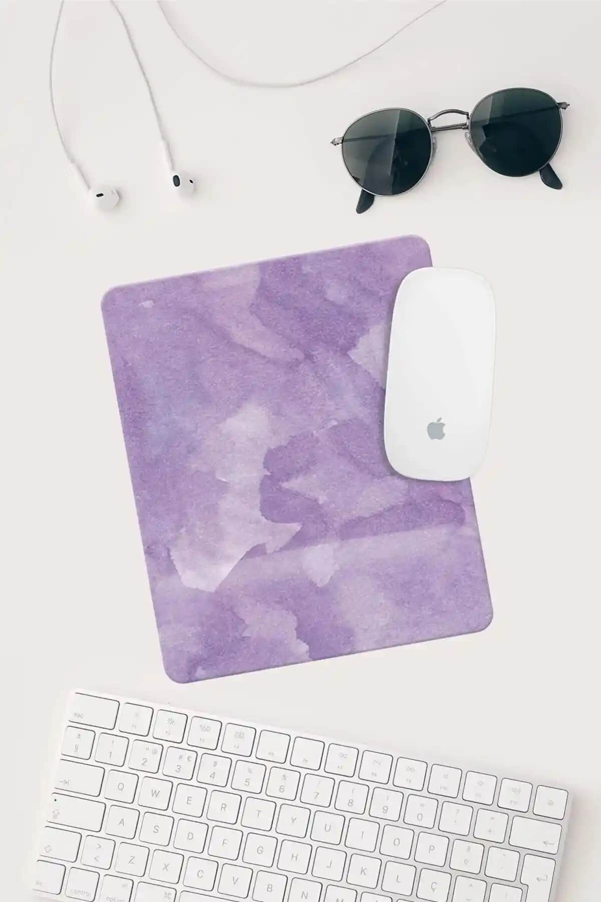 Mor Renkli Ergonomik Mouse Pad Bilek Desteği ve Şık Tasarımıyla Çalışma Alanınızı Geliştirin