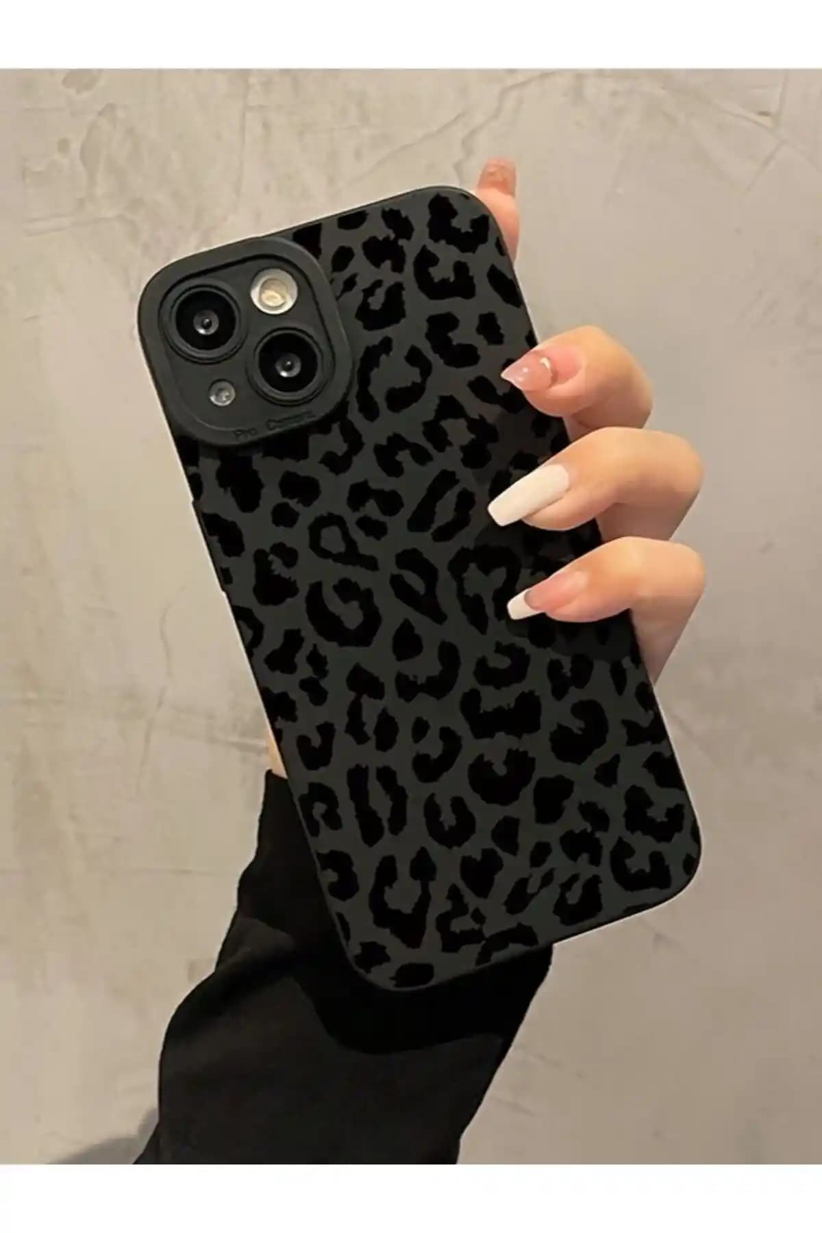 BeCase Leopar Desenli Premium Silikon Telefon Kılıfı iPhone 13 ve 14 İçin