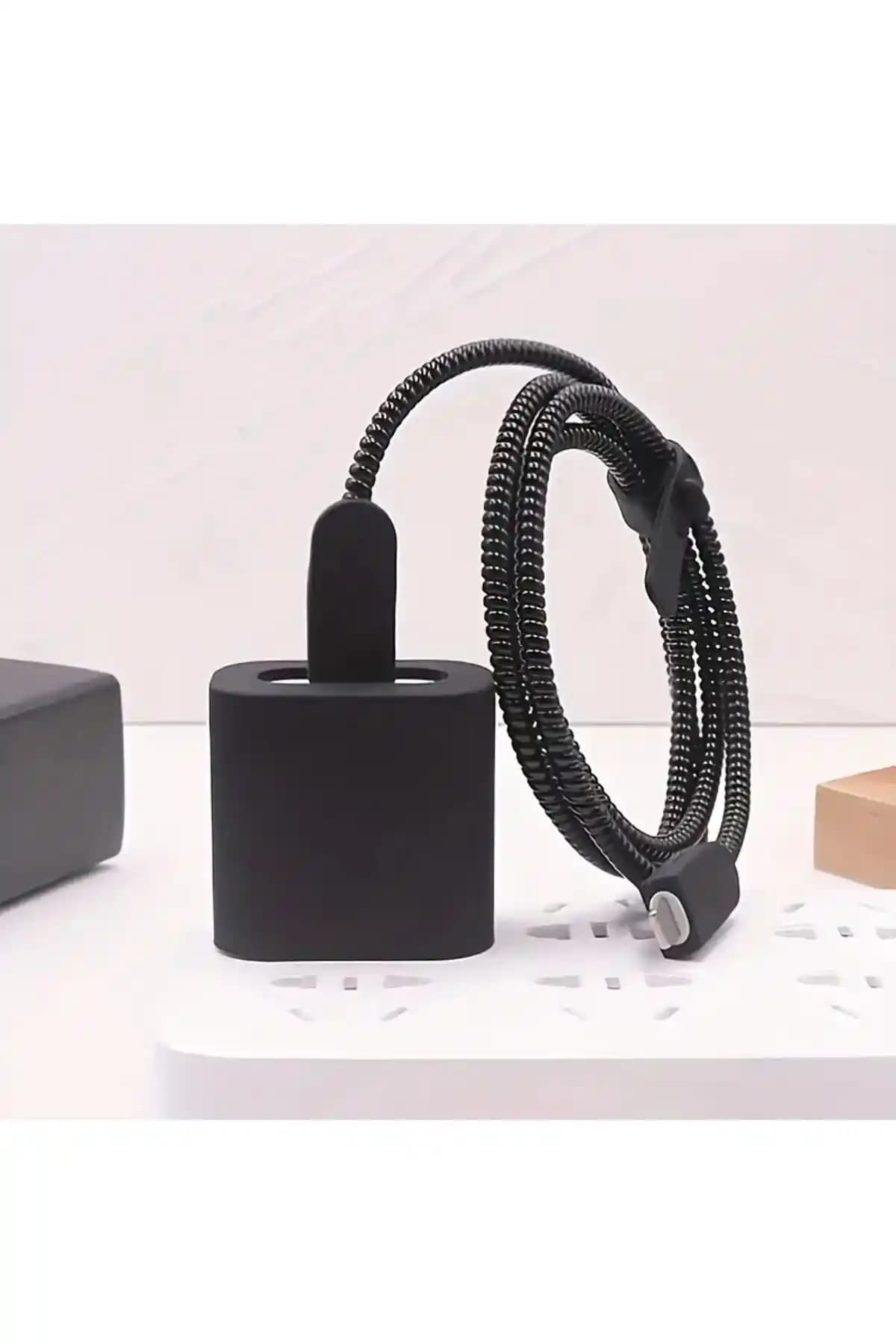 Casablanca iPhone 18/20W Uyumlu Kılıf ve Kablo Koruyucu Seti Güvenli ve Şık Kullanım İçin