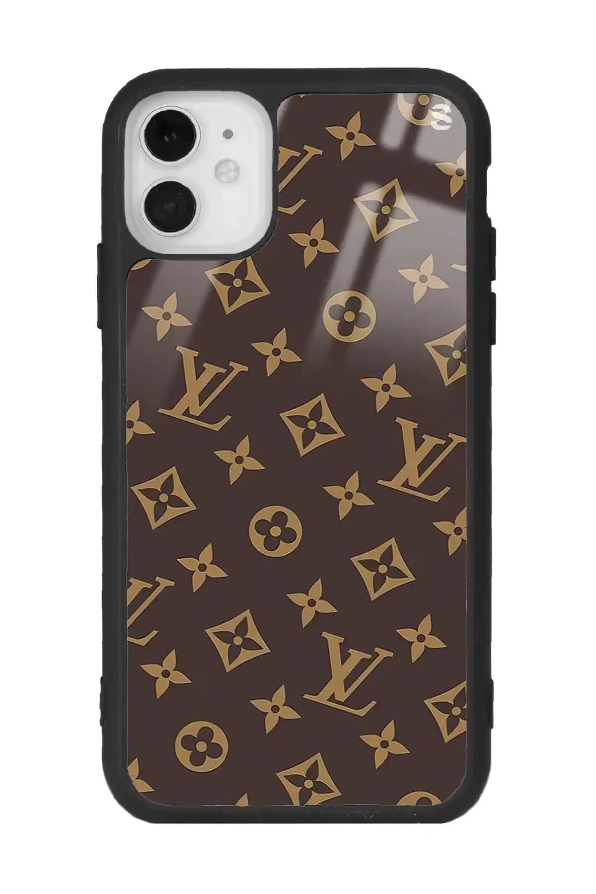 iPhone 11 için şık LV tasarımlı glossy silikon telefon kılıfı