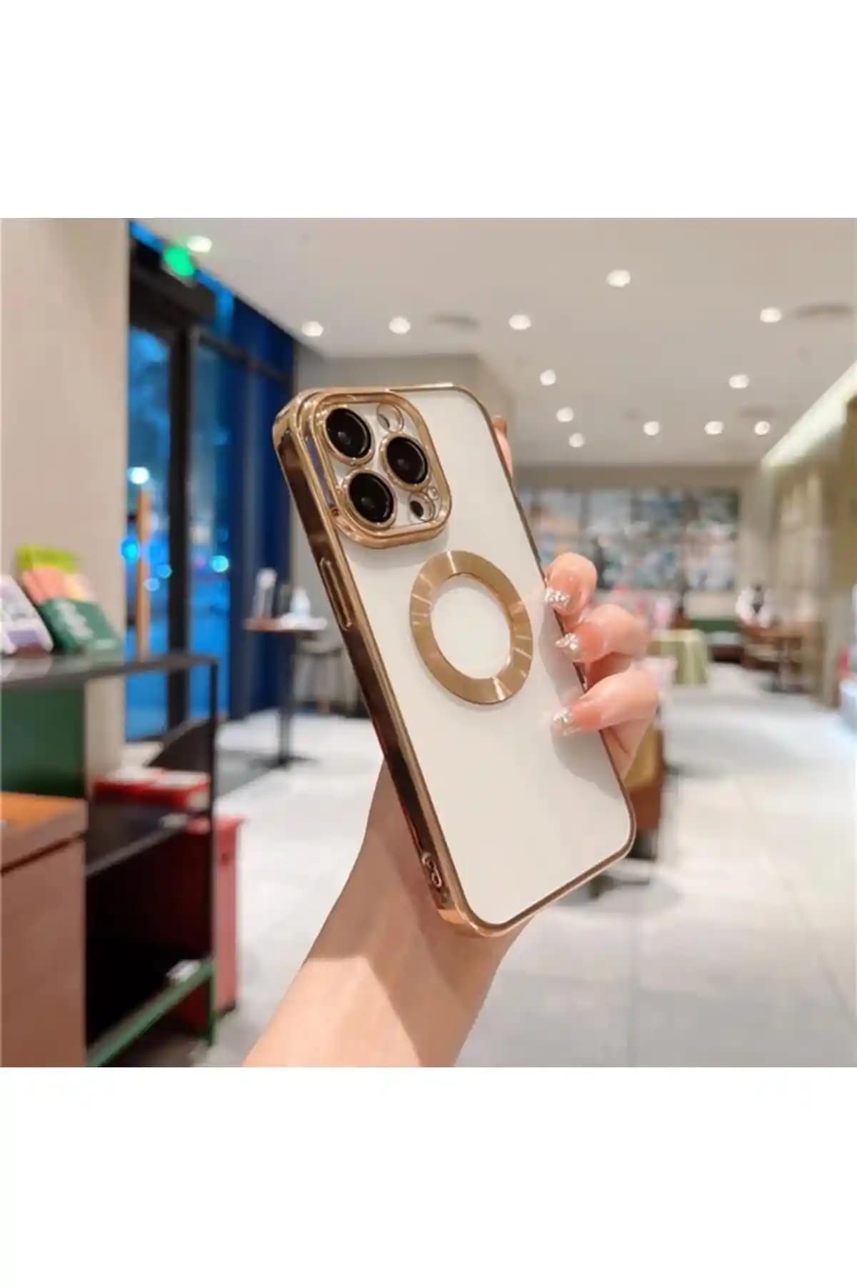 iPhone 11 Pro Max için Estetik ve Koruyucu Elektroliz Logo Silikon Kılıfı