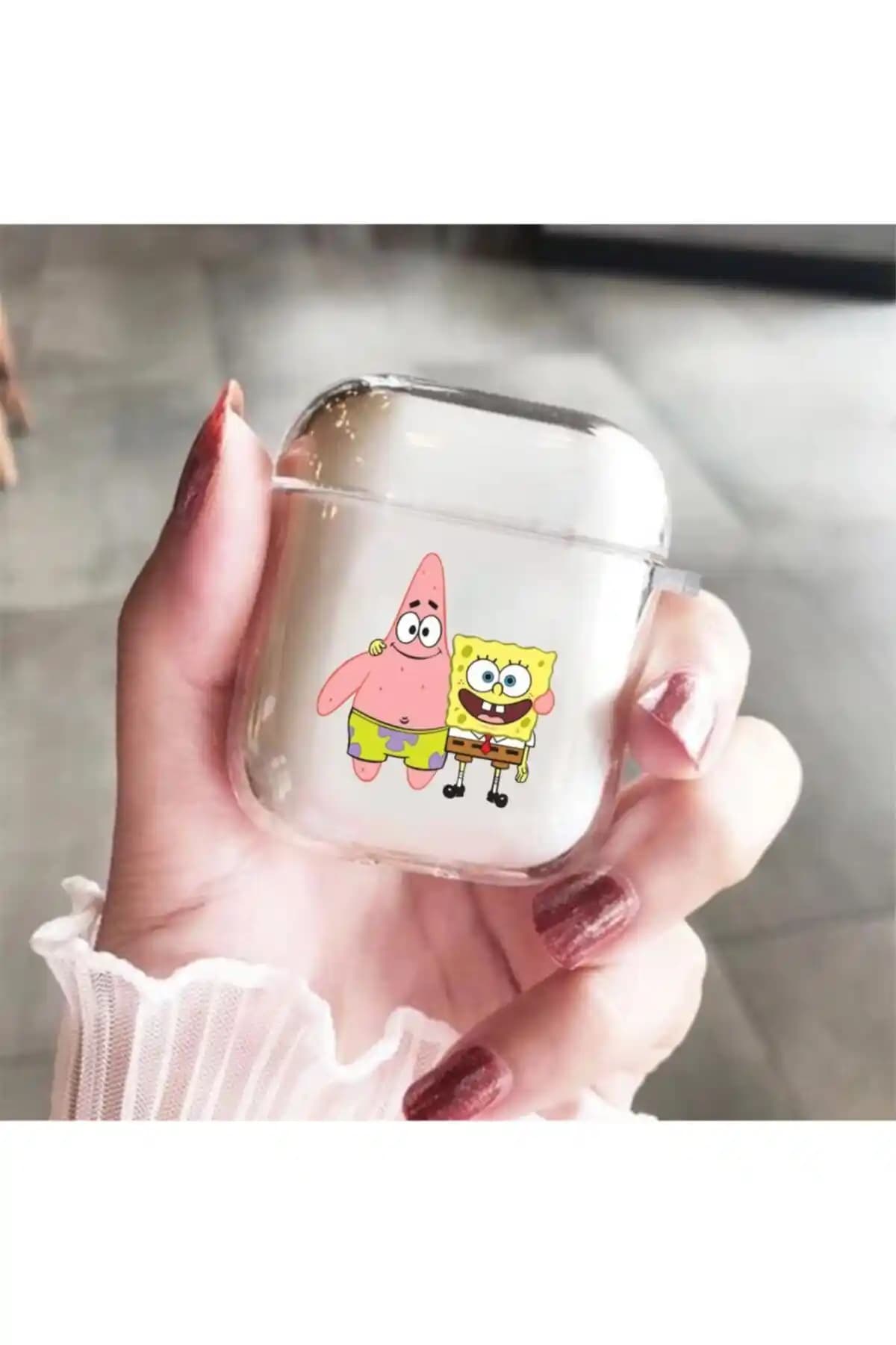 Mooodcase Silikonlu Patrick Star ve Sünger Bob Desenli Şeffaf Kulaklık Kılıfı İncelemesi