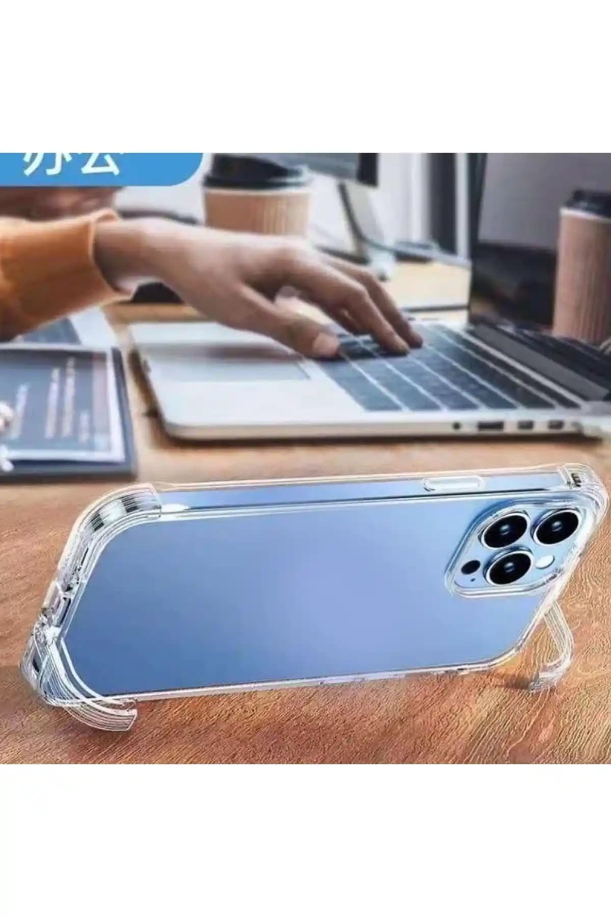 iPhone 11 için şeffaf ve dayanıklı kamera korumalı silikon kılıf