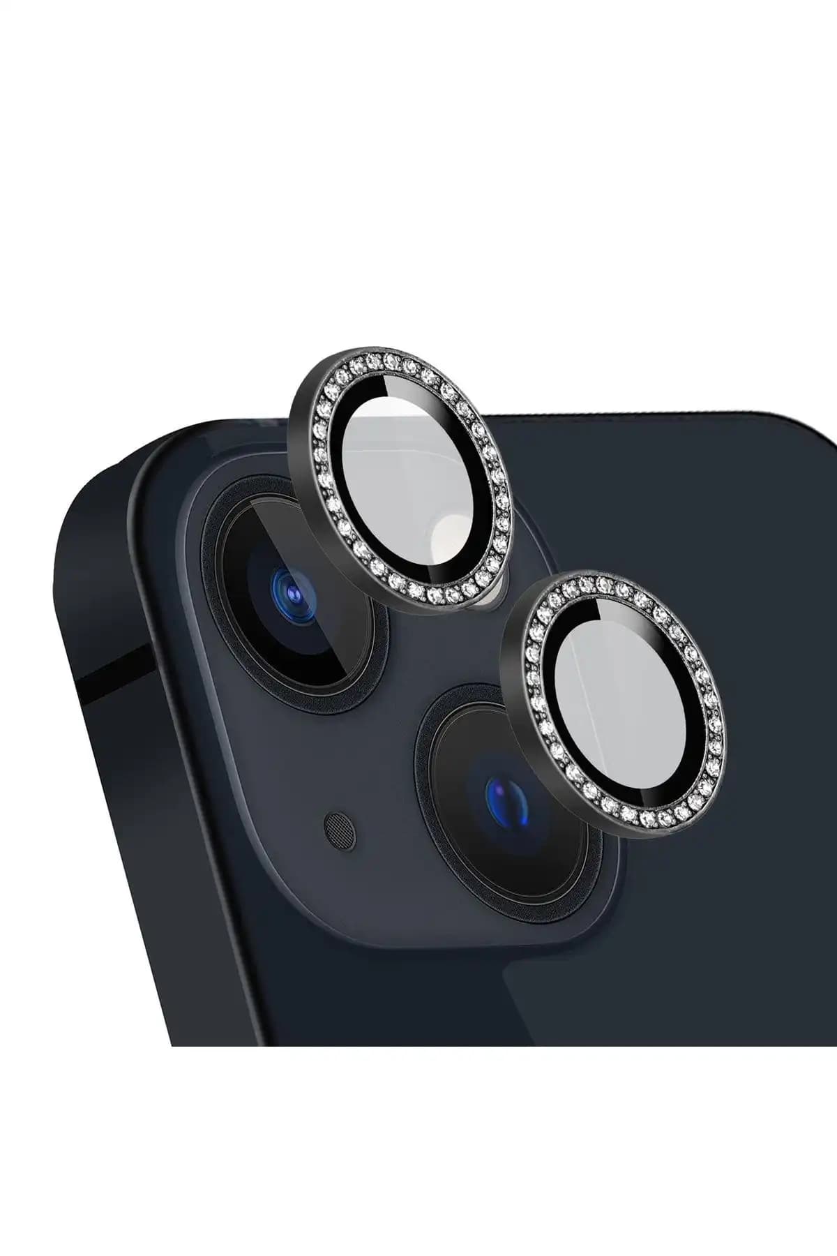 Mooodcase iPhone 13 uyumlu taşlı kamera lens koruma camı şık ve yüksek koruma sağlayan tasarım