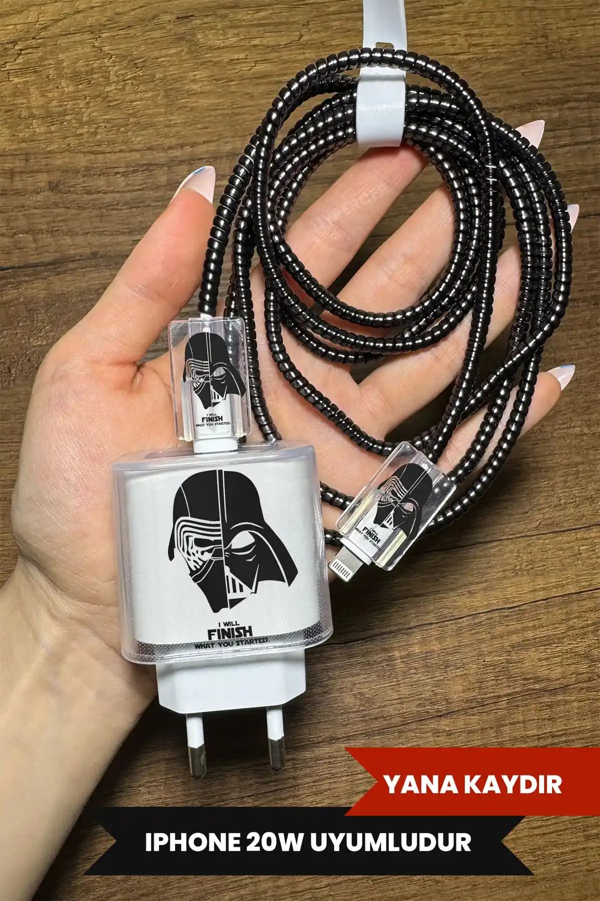 WANNA PROTECT Şeffaf Kablo Koruma Seti iPhone 18W ve 20W Uyumlu Güvenilir Tasarım